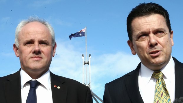 Unconvinced: John Madigan (left) and Nick Xenophon.