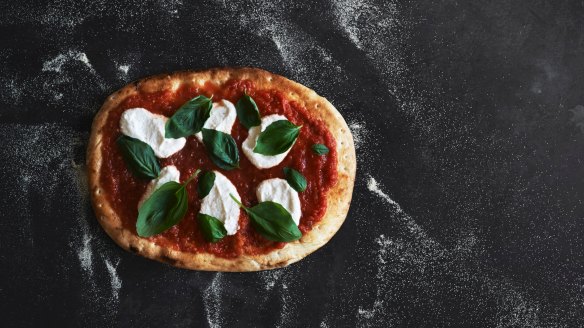 Tomato, basil, cashew pizza at Alibi.