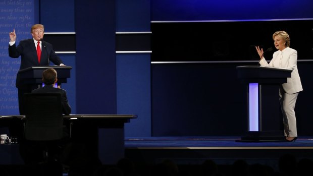 Dubious claims: Donald Trump and Hillary Clinton at the third debate.