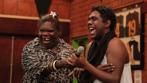 Tiwi Islands Sistergirls Crystal Love, left, and Shaun Kerinauia.