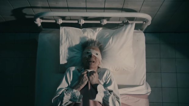 Still from David Bowie's Lazarus film clip, off his final album Blackstar.