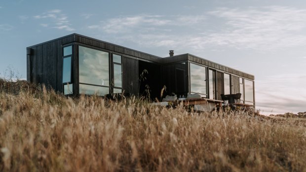 The four pods are dotted along a 150-metre-high grassy bluff on Kangaroo Island's north-west coast.