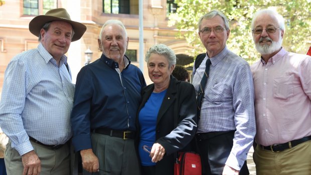 Members of the Concerned Titles Group: Ian McCormack, Barry O'Malley, Margaret Hole, Noel Benham and Bruce Langley.