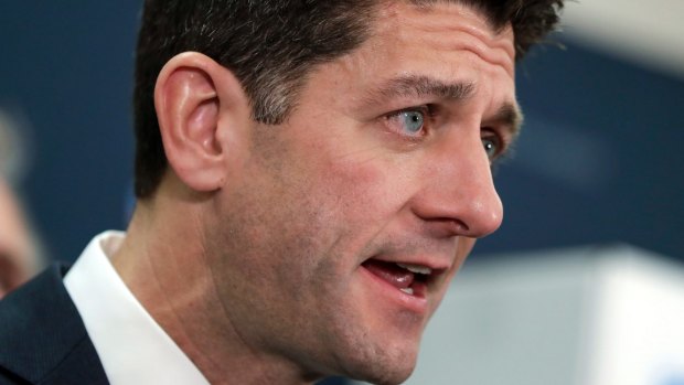 Speaker of the House Paul Ryan speaks during a news conference on Capitol Hill in Washington.