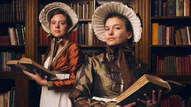 Miss Bennetts, Golda Mitchell and Ann Corkhill, dressed for high tea. 