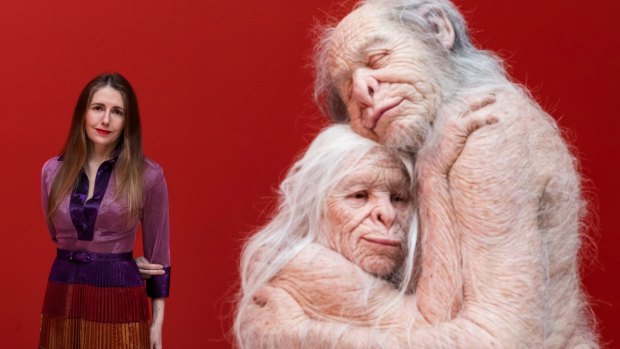 Artist Patricia Piccinini with her work Sanctuary at TarraWarra Museum of Art, Victoria.