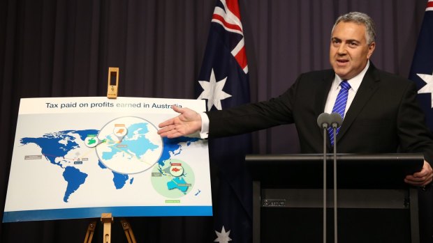 Treasurer Joe Hockey announces the new tax measures on Monday. 