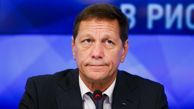 Under pressure: The president of Russia's Olympic Committee, Alexander Zhukov.