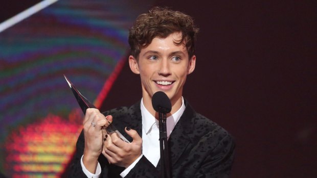 Troye Sivan accepts an ARIA for Best Video during the 30th Annual ARIA Awards last week.