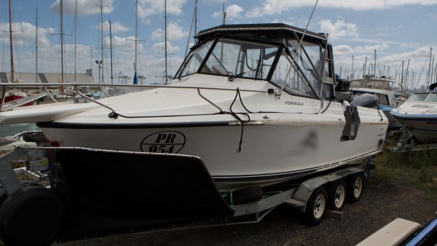 One of the boats that police allege the syndicate planned to use to meet the former whaling vessel.