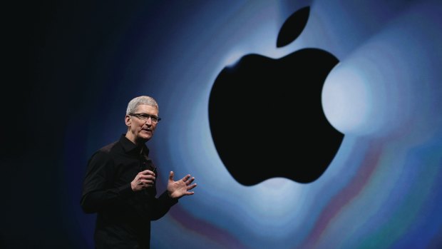 Apple boss Tim Cook introduces the iPhone 5 in 2012.