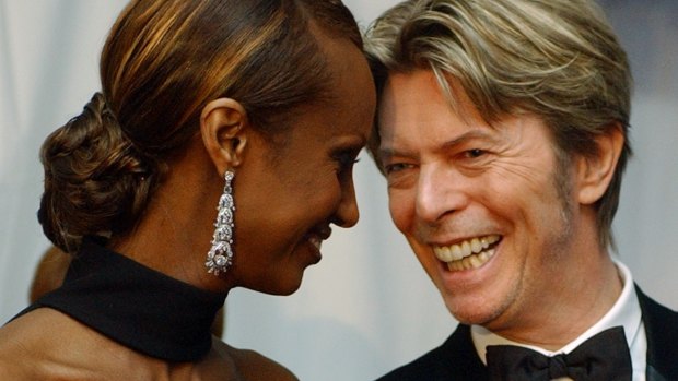 Iman with her late husband David Bowie in 2002.