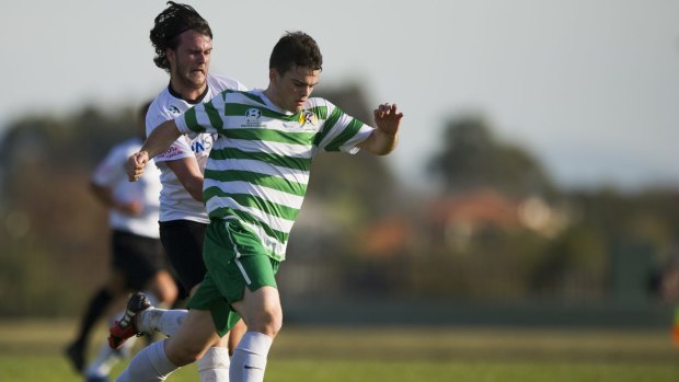 Tuggeranong player Liam Highmore and his teammates need to overcome an eight-point gap to climb into the top four of the National Premier League.