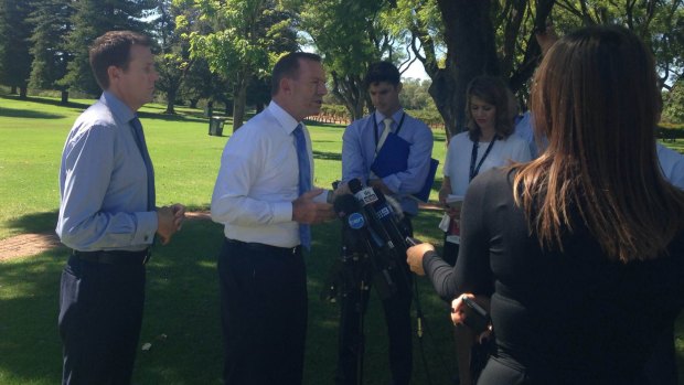 Tony Abbott at Houghton Wines in the Swan Valley, Perth, where he questioned the UN report.