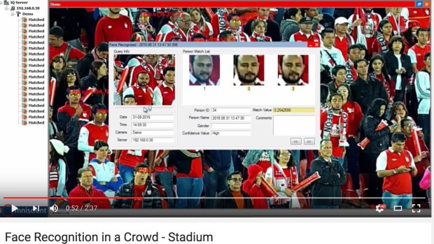 A company video shows how the facial recognition software works.