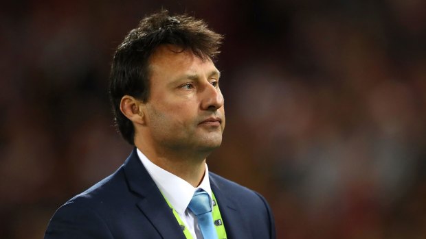 Dejection: Blues coach Laurie Daley after NSW lost game three and the 2017 series at Suncorp Stadium.