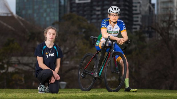 Isis Holt, left, and Hannah McDougall are up for honours at the Victorian Disability Sports and Recreation Awards.