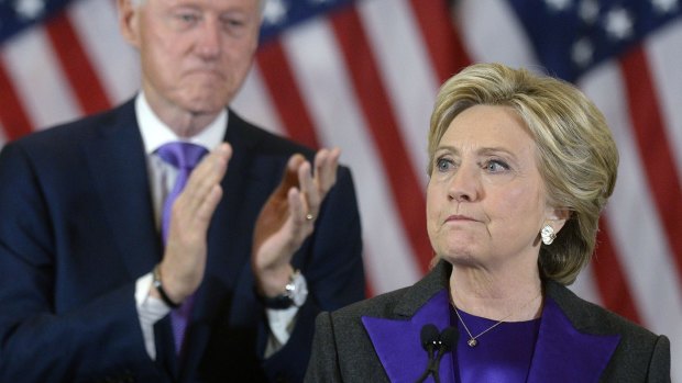 Hillary Clinton speaks to supporters after Donald Trump was elected president.