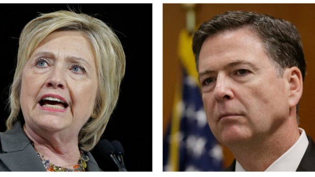 Hillary Clinton and FBI Director James Comey.