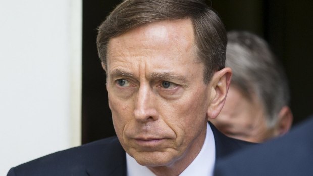 Former CIA director David Petraeus leaves the Federal Courthouse in Charlotte, North Carolina.
