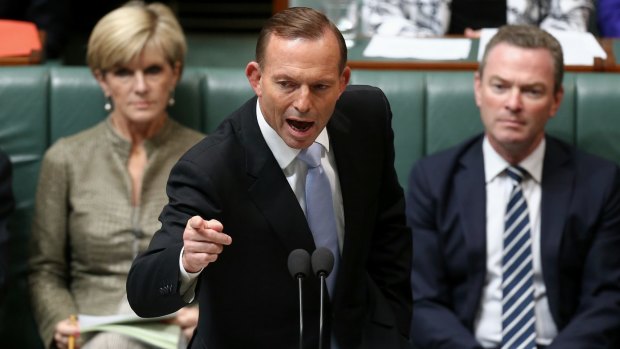 On the attack: Prime Minister Tony Abbott in Parliament on Tuesday.