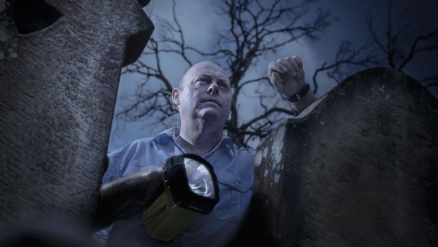 Pete Clifford (aka Paranormal Pete), of Blue Mountains Mystery Tours, goes looking for chills in Hartley Vale cemetery.