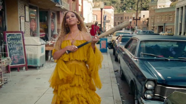 Beyonce in her <i>Hold Up</i> video clip ... The pop singer received 11 MTV VMA nominations for her multimedia release <i>Lemonade</i>.