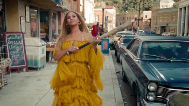 Beyonce in her <i>Hold Up</i> video clip ... The pop singer received 11 MTV VMA nominations for her multimedia release <i>Lemonade</i>.