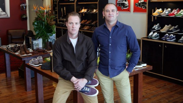 Beggar Man Thief co-owners Scott Lewis (left) and Marc Godfrey know shoes and are happy to talk about them.