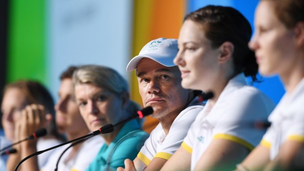 It's history now: Cate Campbell addresses the media at the Rio Games.