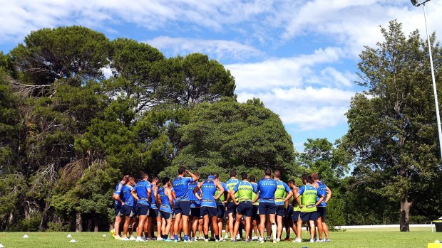 Club divided: A Parramatta pre-season training session.