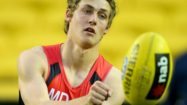 A natural footballer: Harry Perryman is eager to make his AFL debut on Saturday.