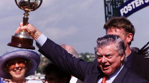 Bart Cummings after winning his eleventh Melbourne Cup with horse Rogan Josh.