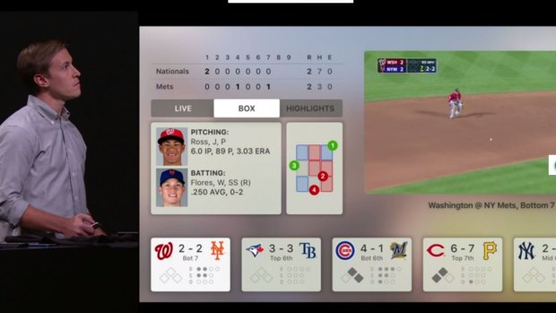 A screenshot shows the At Bat app in action at the 'Keynote' speech on Wednesday.