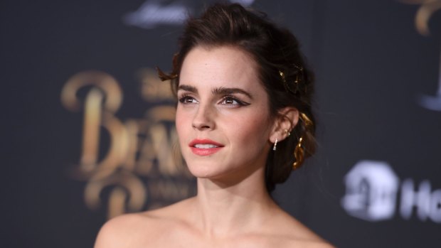 Emma Watson arrives at the world premiere of <i>Beauty and the Beast</i> at the El Capitan Theatre in Los Angeles. 