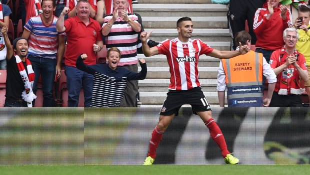 Dusan Tadic celebrates after scoring the third goal for Southampton at St Mary's.