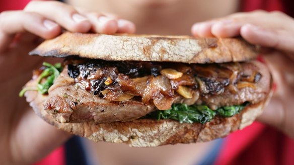 This steak sandwich is a two-hand job.