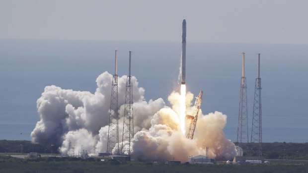 SpaceX's Falcon 9 lifts off in June shortly before exploding.