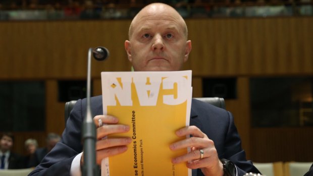 Commonwealth Bank chief Ian Narev before the parliamentary committee on Tuesday.