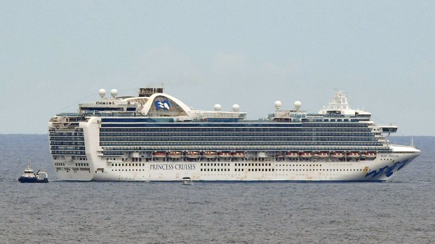 The Princess Cruises-owned Ruby Princess in waters off Sydney.