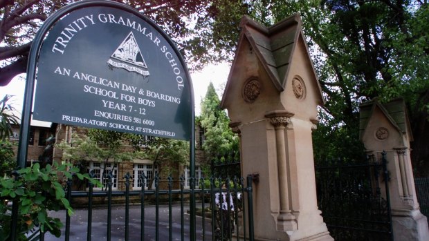 The main school entrance of Trinity Grammar in Summer Hill.