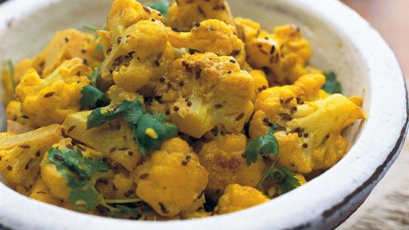 Indian-spiced cauliflower.