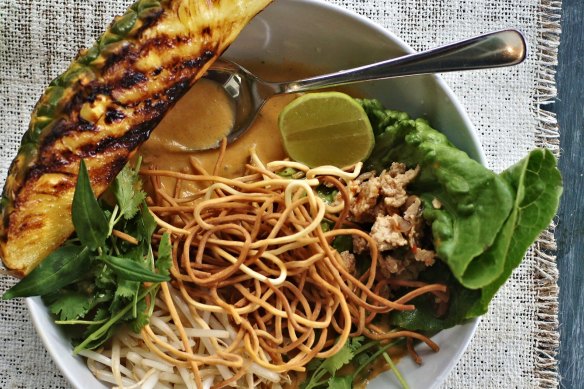 Thai times two: Larb meets khao soi.