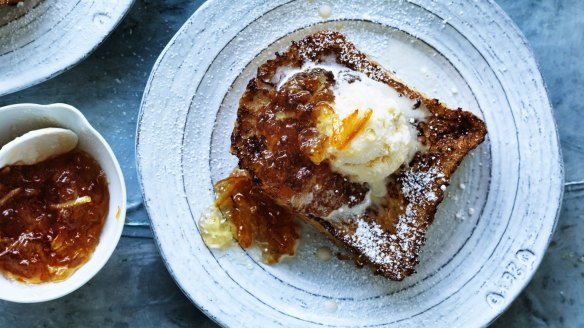Adam Liaw's caramel French toast with marmalade - ultimate comfort food.
