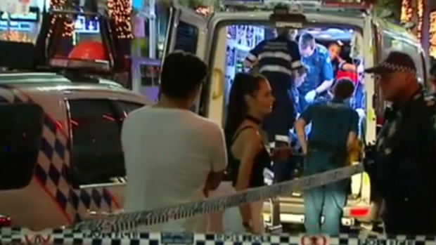 A man was taken to hospital after a fight broke out at Surfers Paradise's Orchid Avenue.