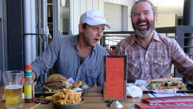 Two pathetic challengers at NBC's Man v Food contest.