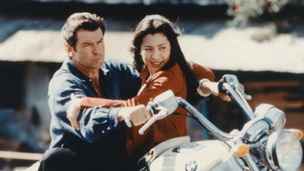 Flawed: Pierce Brosnan and Michelle Yeoh in Tomorrow Never Dies. 