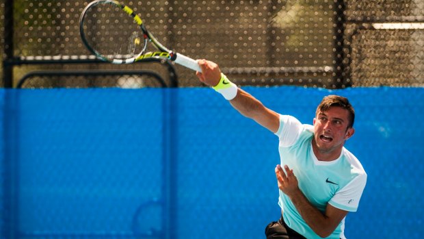 Canberra teenager Dimitri Morogiannis progressed on day one of the ACT Claycourt International qualifiers.
