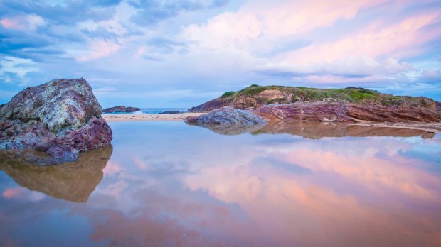 "Bournda Island on the Sapphire Coast is a magical place at dusk. The sands move and different rocks appear on the beach. On this night, the rocks matched the colours of the sky at dusk.''