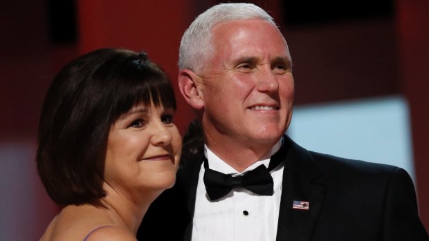 Vice-President Mike Pence dances with his wife Karen at the Liberty Ball on day of inauguration in Washington.